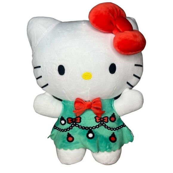 Fiesta Sanrio 10.5 Inch Hello Kitty Plush with Christmas Tree Dress - Picture 1 of 6